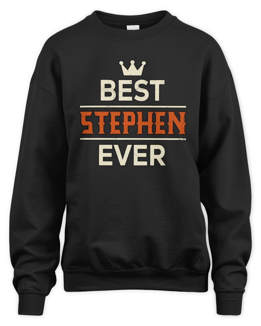 Best Your Name With Crown Shirt STEPHEN M1-59 / Unisex Sweatshirt / black