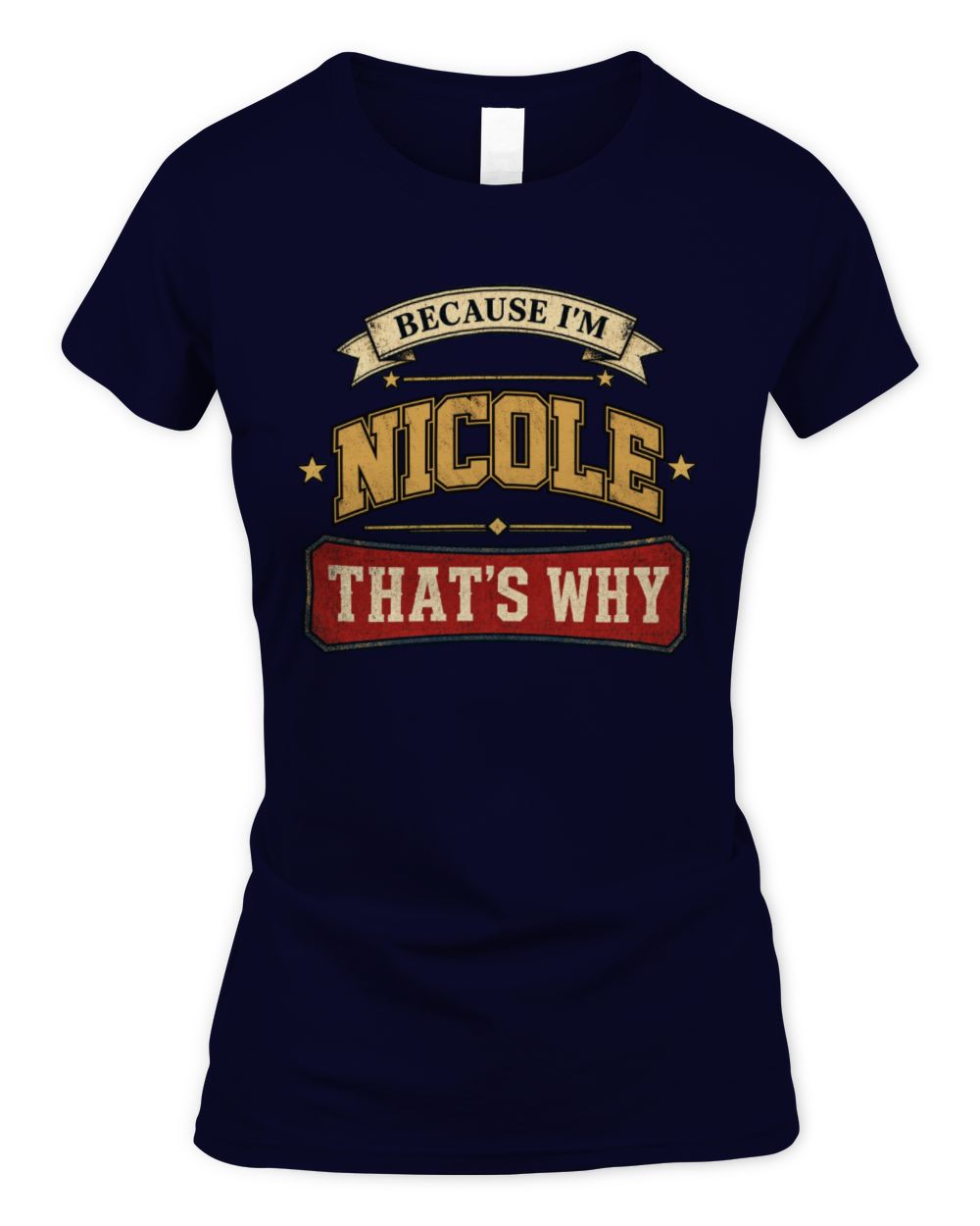 Because I'm Name That's Why Americana T-Shirt NICOLE M1-S88 / Women's Standard T-Shirt / navy