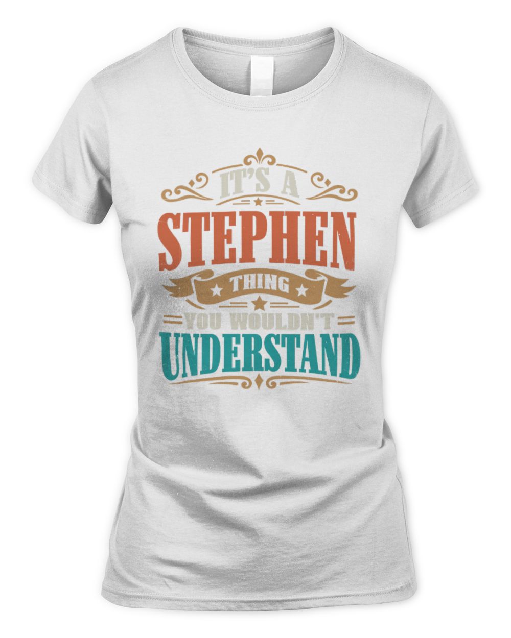 It’s a Name Thing Personalized Retro T-Shirt STEPHEN M1-47 / Women's Standard T-Shirt / white