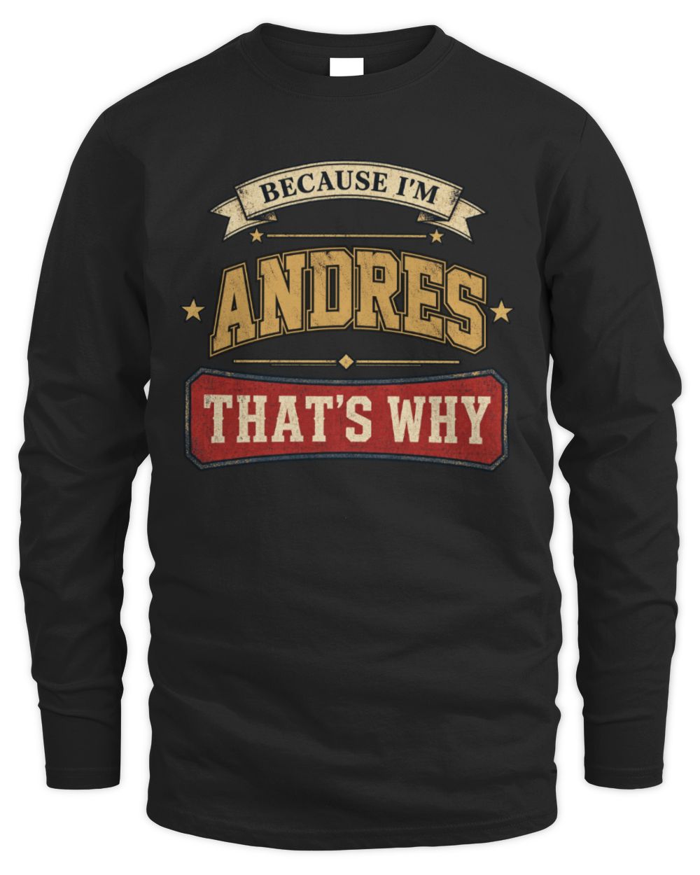 Because I'm Name That's Why Americana T-Shirt ANDRES M1-S88 / Men's Long Sleeved T-Shirt / black