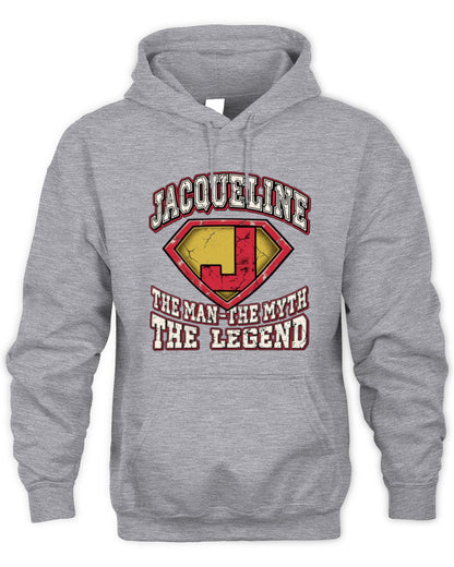 The Man The Myth The Legend Superman Graphic T-Shirt JACQUELINE M1-74 / Unisex Hoodie / sport grey