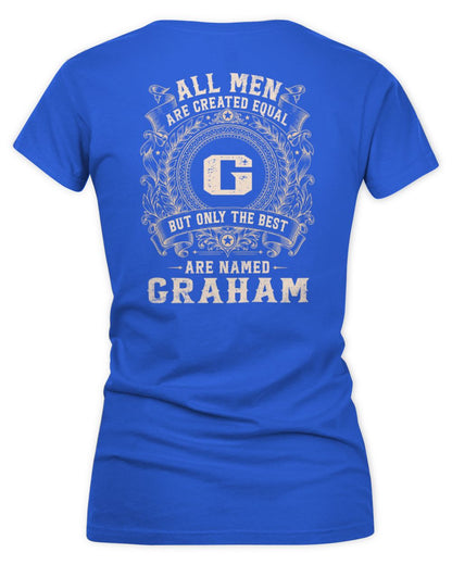 All Men Are Created Equal Cool Logo Shirt GRAHAM M1-60 / Women's V-Neck T-Shirt / royal