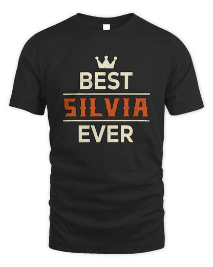 Best Your Name With Crown Shirt SILVIA M1-59 / Unisex Standard T-Shirt / black