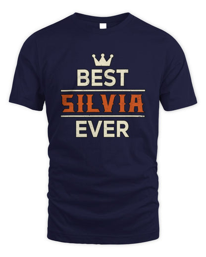 Best Your Name With Crown Shirt SILVIA M1-59 / Unisex Standard T-Shirt / navy