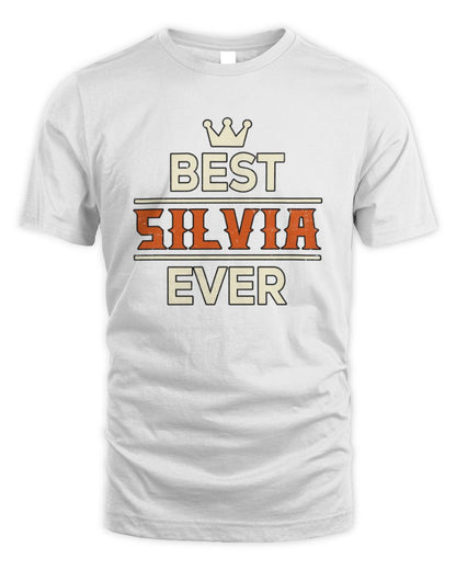 Best Your Name With Crown Shirt SILVIA M1-59 / Unisex Standard T-Shirt / white