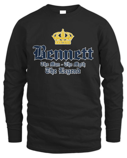The Man The Myth The Legend Corona Beer T-Shirt BENNETT M1-S83 / Men's Long Sleeved T-Shirt / black