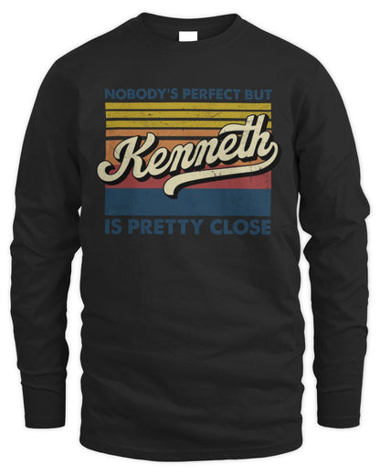 Nobody's Perfect But Your Name Is Pretty Close Retro Shirt KENNETH M1-65 / Men's Long Sleeved T-Shirt / black