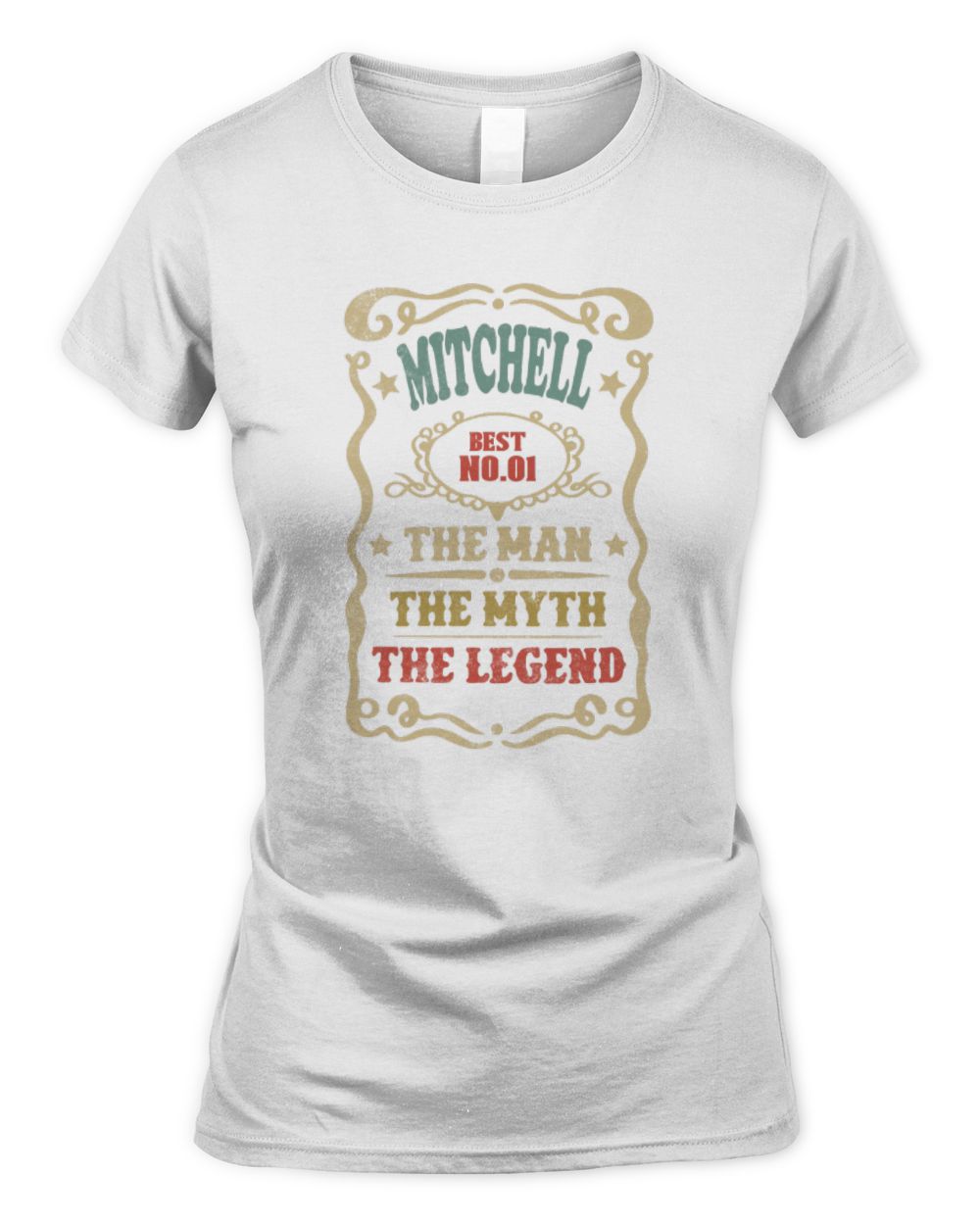 The Man The Myth The Legend Vintage Gold Wine Shirt MITCHELL M1-52 / Women's Standard T-Shirt / white