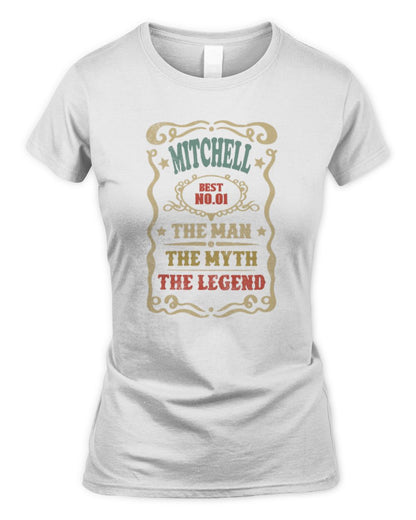 The Man The Myth The Legend Vintage Gold Wine Shirt MITCHELL M1-52 / Women's Standard T-Shirt / white