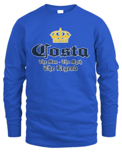 The Man The Myth The Legend Corona Beer T-Shirt COSTA M1-S83 / Men's Long Sleeved T-Shirt / royal