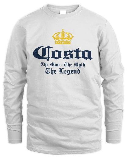 The Man The Myth The Legend Corona Beer T-Shirt COSTA M1-S83 / Men's Long Sleeved T-Shirt / white