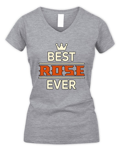 Best Your Name With Crown Shirt ROSE M1-59 / Women's V-Neck T-Shirt / sport grey