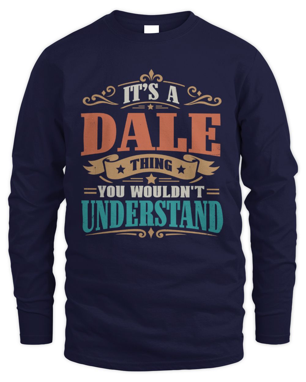 It’s a Name Thing Personalized Retro T-Shirt DALE M1-47 / Men's Long Sleeved T-Shirt / navy