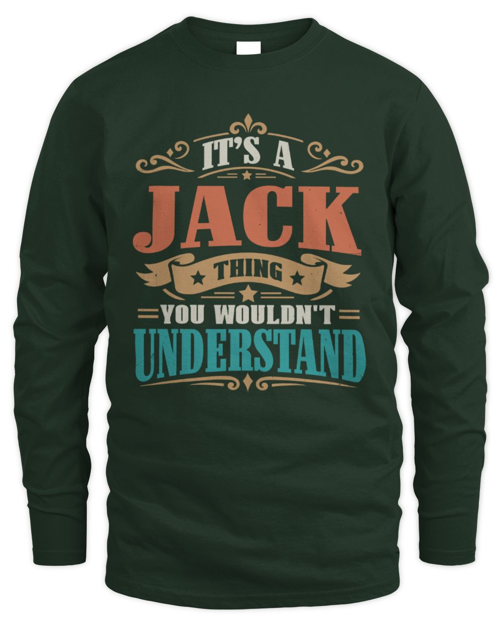 It’s a Name Thing Personalized Retro T-Shirt JACK M1-47 / Men's Long Sleeved T-Shirt / forest green