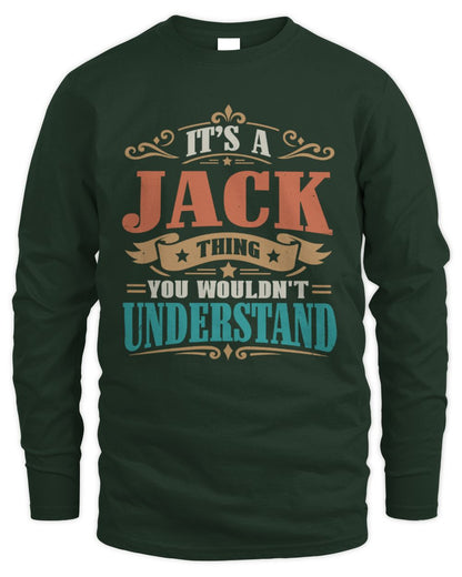 It’s a Name Thing Personalized Retro T-Shirt JACK M1-47 / Men's Long Sleeved T-Shirt / forest green