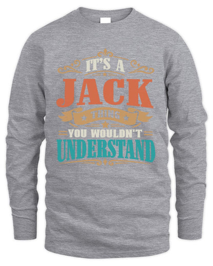 It’s a Name Thing Personalized Retro T-Shirt JACK M1-47 / Men's Long Sleeved T-Shirt / sport grey