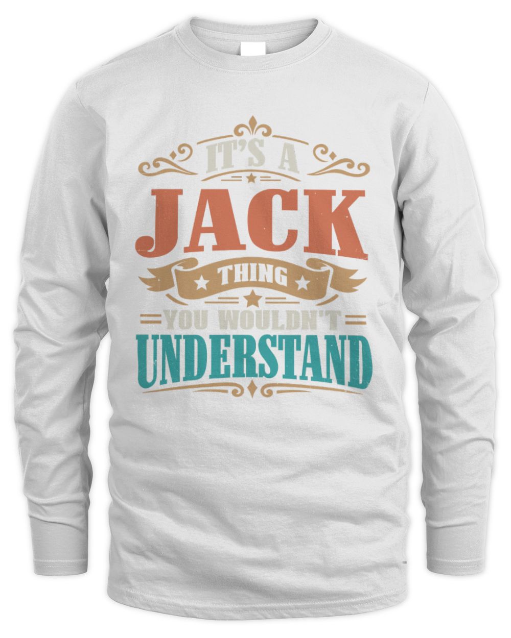 It’s a Name Thing Personalized Retro T-Shirt JACK M1-47 / Men's Long Sleeved T-Shirt / white