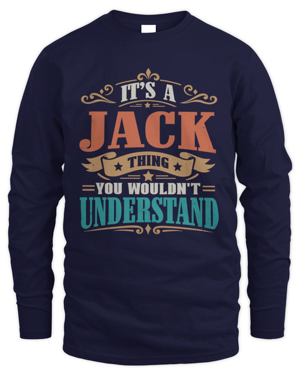 It’s a Name Thing Personalized Retro T-Shirt JACK M1-47 / Men's Long Sleeved T-Shirt / navy