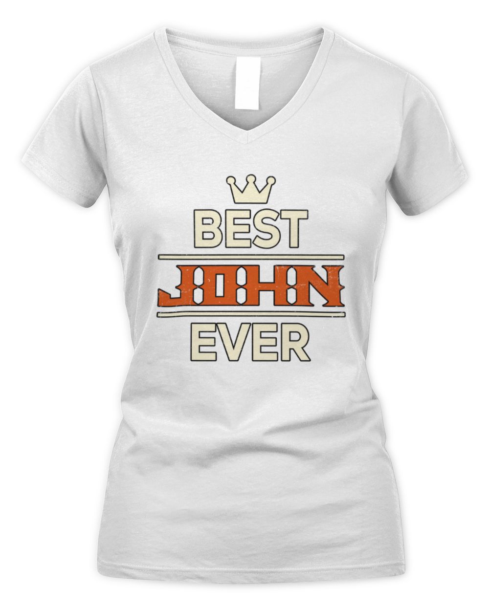 Best Your Name With Crown Shirt JOHN M1-59 / Women's V-Neck T-Shirt / white