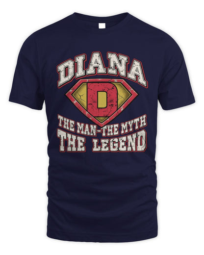 The Man The Myth The Legend Superman Graphic T-Shirt DIANA M1-74 / Unisex Standard T-Shirt / navy