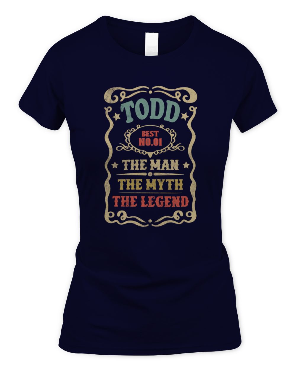 The Man The Myth The Legend Vintage Gold Wine Shirt TODD M1-52 / Women's Standard T-Shirt / navy