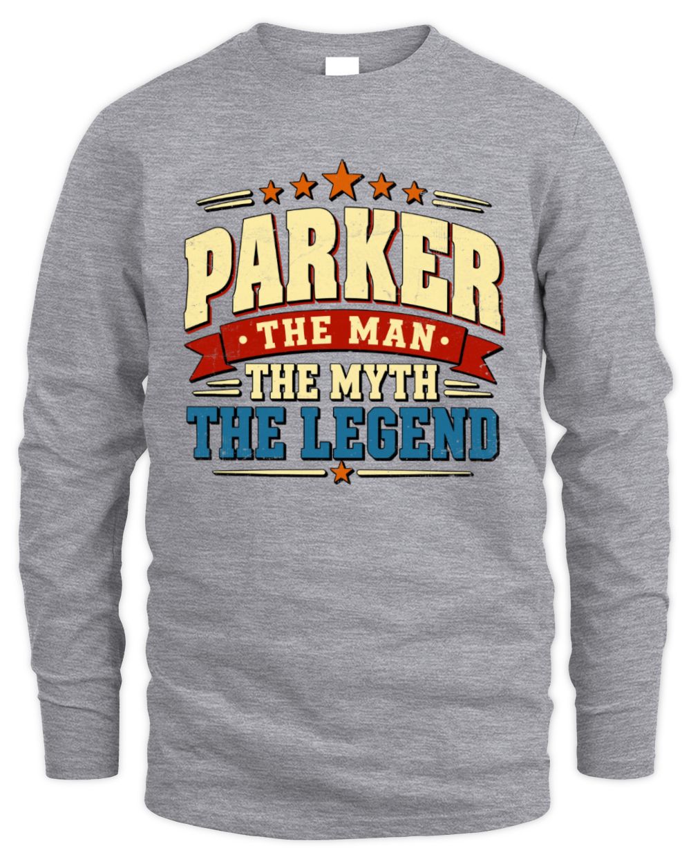The Man The Myth The Legend Ribbon Vintage T-Shirt PARKER M1-56 / Men's Long Sleeved T-Shirt / sport grey