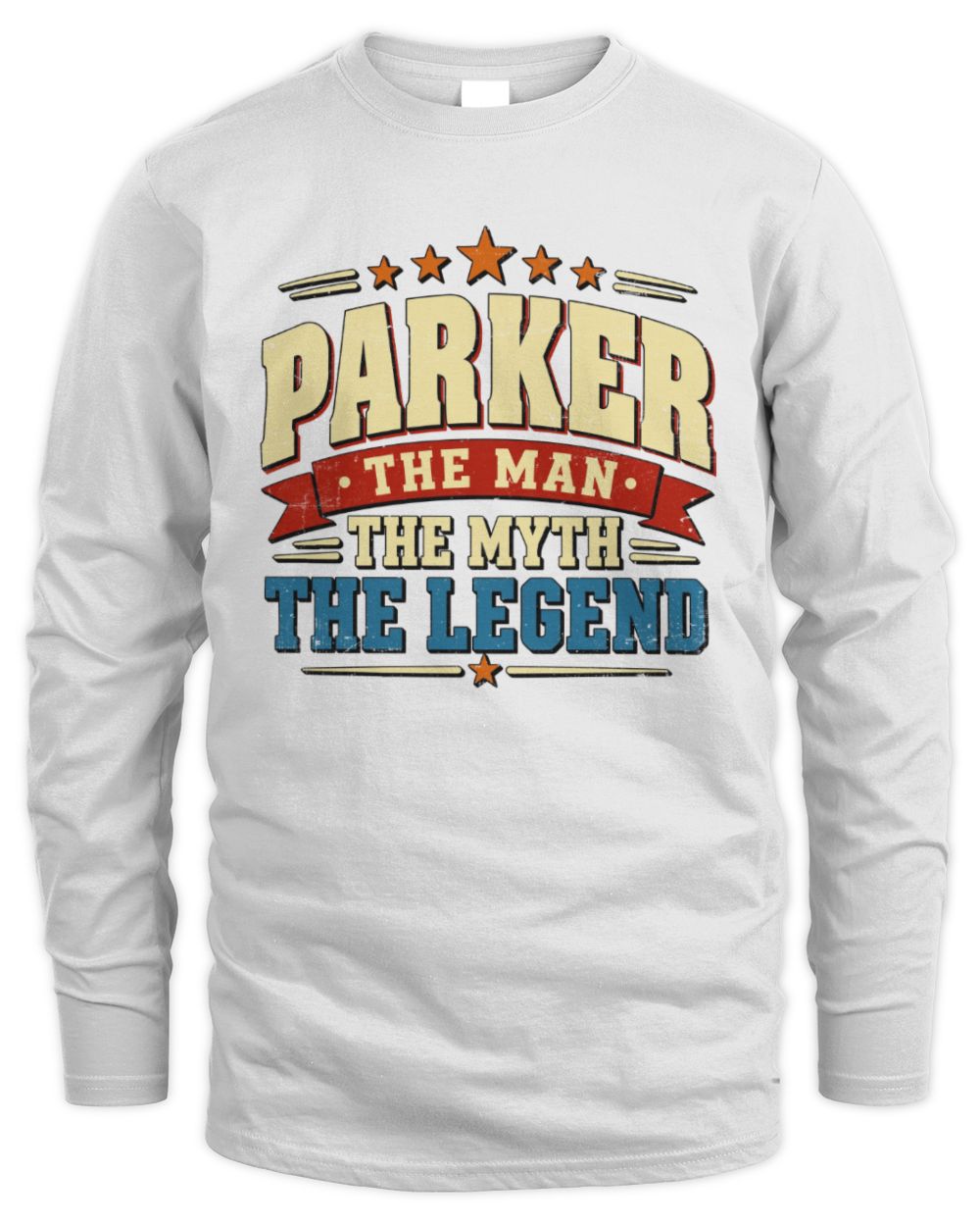 The Man The Myth The Legend Ribbon Vintage T-Shirt PARKER M1-56 / Men's Long Sleeved T-Shirt / white