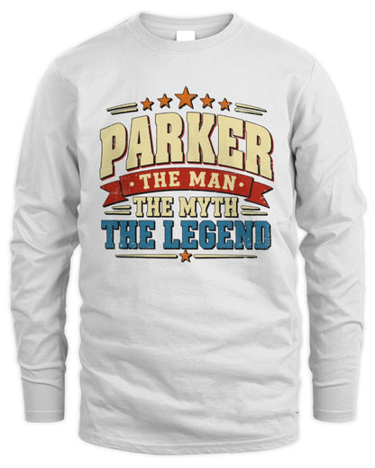 The Man The Myth The Legend Ribbon Vintage T-Shirt PARKER M1-56 / Men's Long Sleeved T-Shirt / white