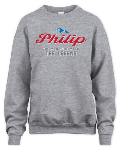 The Man The Myth The Legend Coors Light Beer T-Shirt PHILIP M1-S84 / Unisex Sweatshirt / sport grey