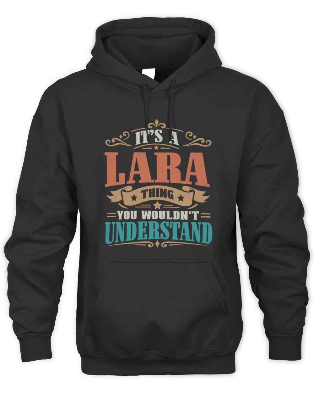 It’s a Name Thing Personalized Retro T-Shirt LARA M1-47 / Unisex Hoodie / black