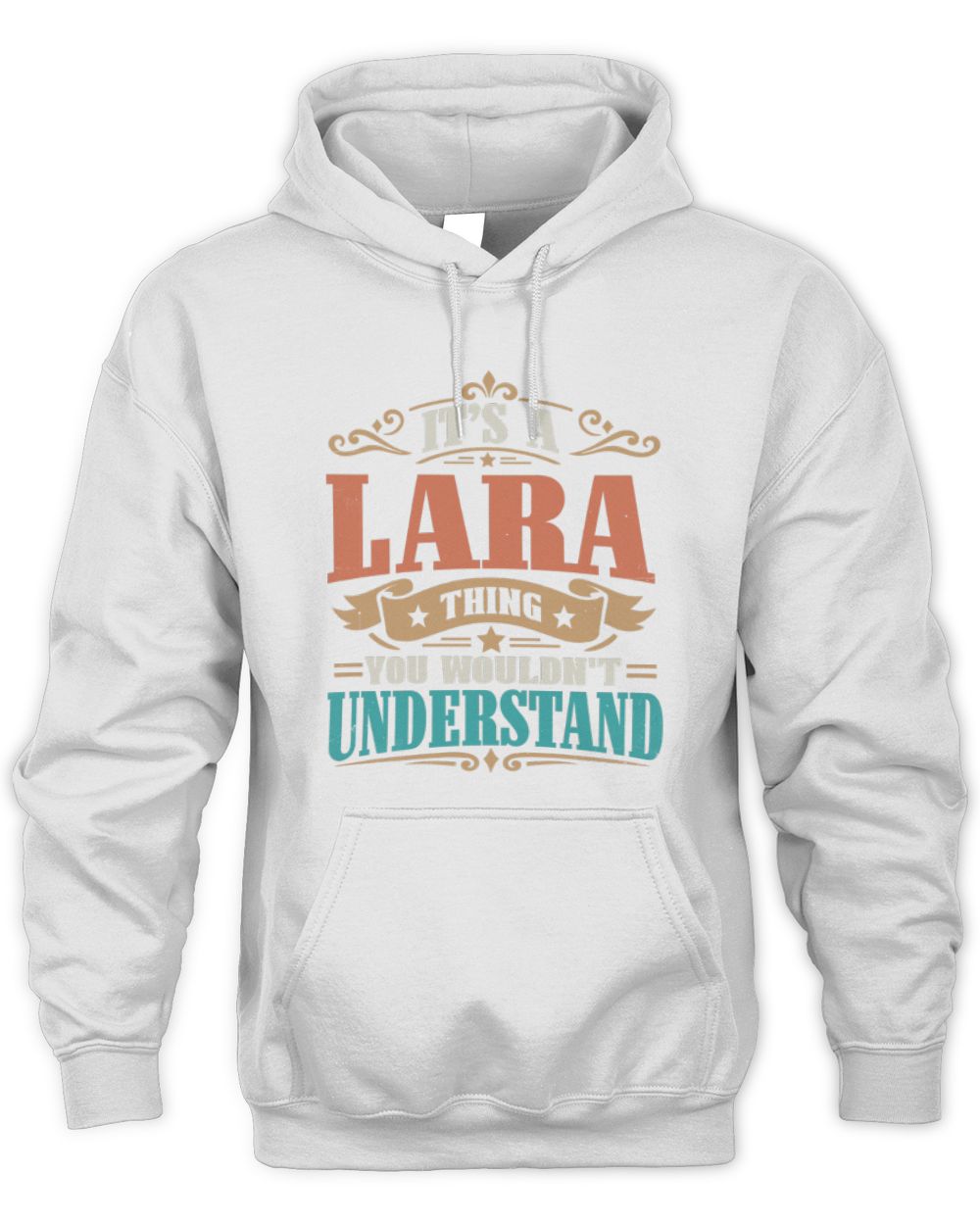 It’s a Name Thing Personalized Retro T-Shirt LARA M1-47 / Unisex Hoodie / white