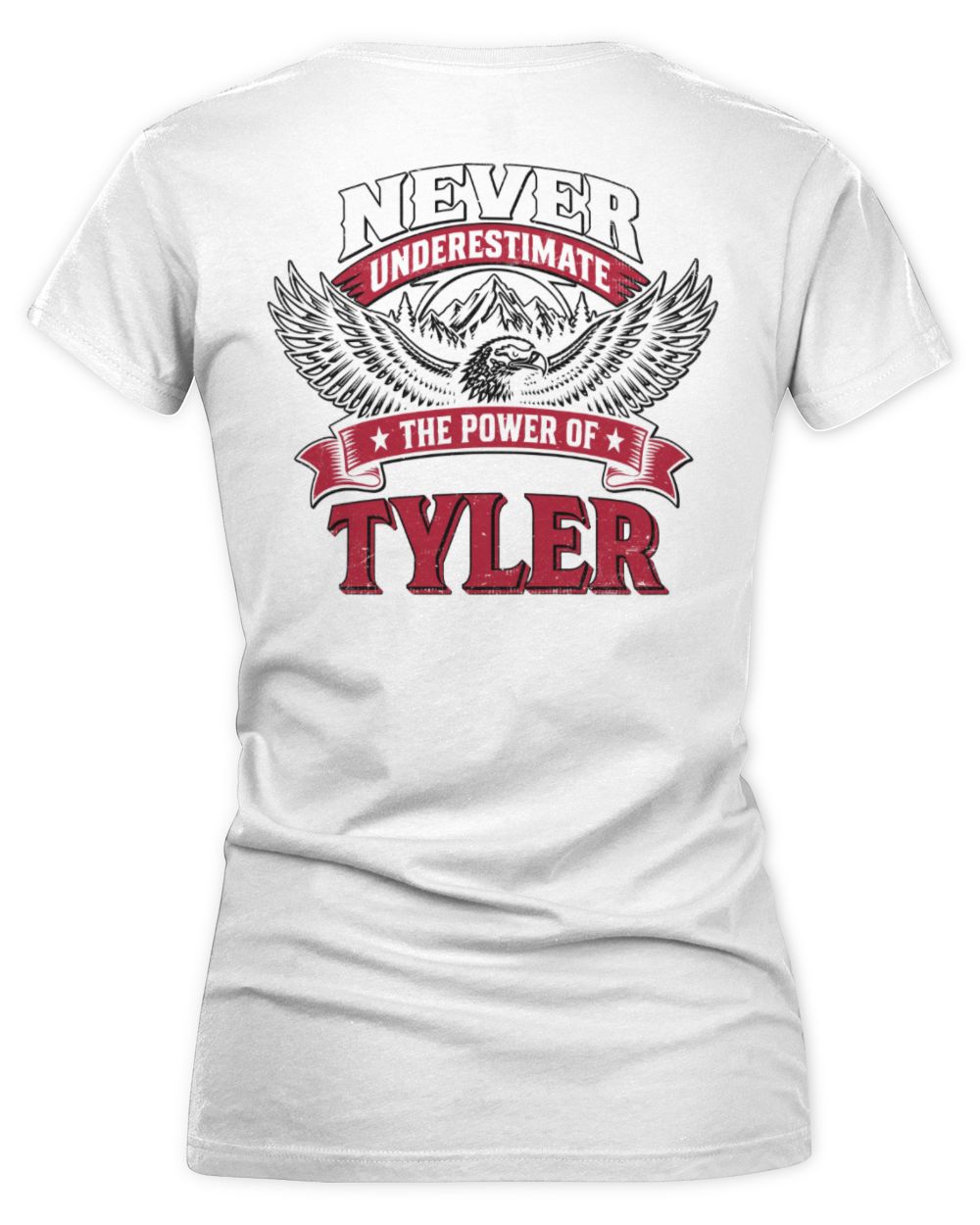 Never Underestimate Your Name Eagle Mountain Shirt TYLER M1-61 / Women's V-Neck T-Shirt / white