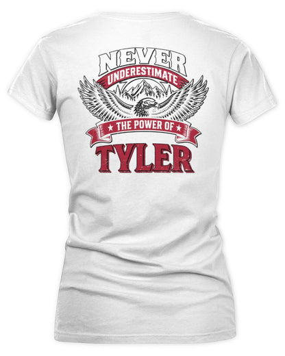 Never Underestimate Your Name Eagle Mountain Shirt TYLER M1-61 / Women's V-Neck T-Shirt / white
