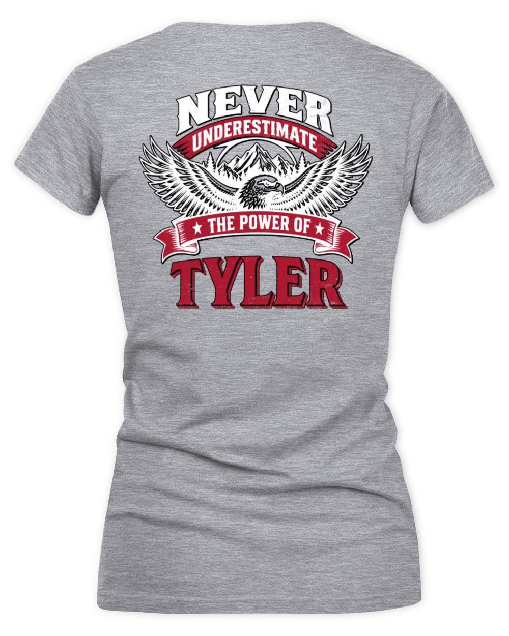 Never Underestimate Your Name Eagle Mountain Shirt TYLER M1-61 / Women's V-Neck T-Shirt / sport grey