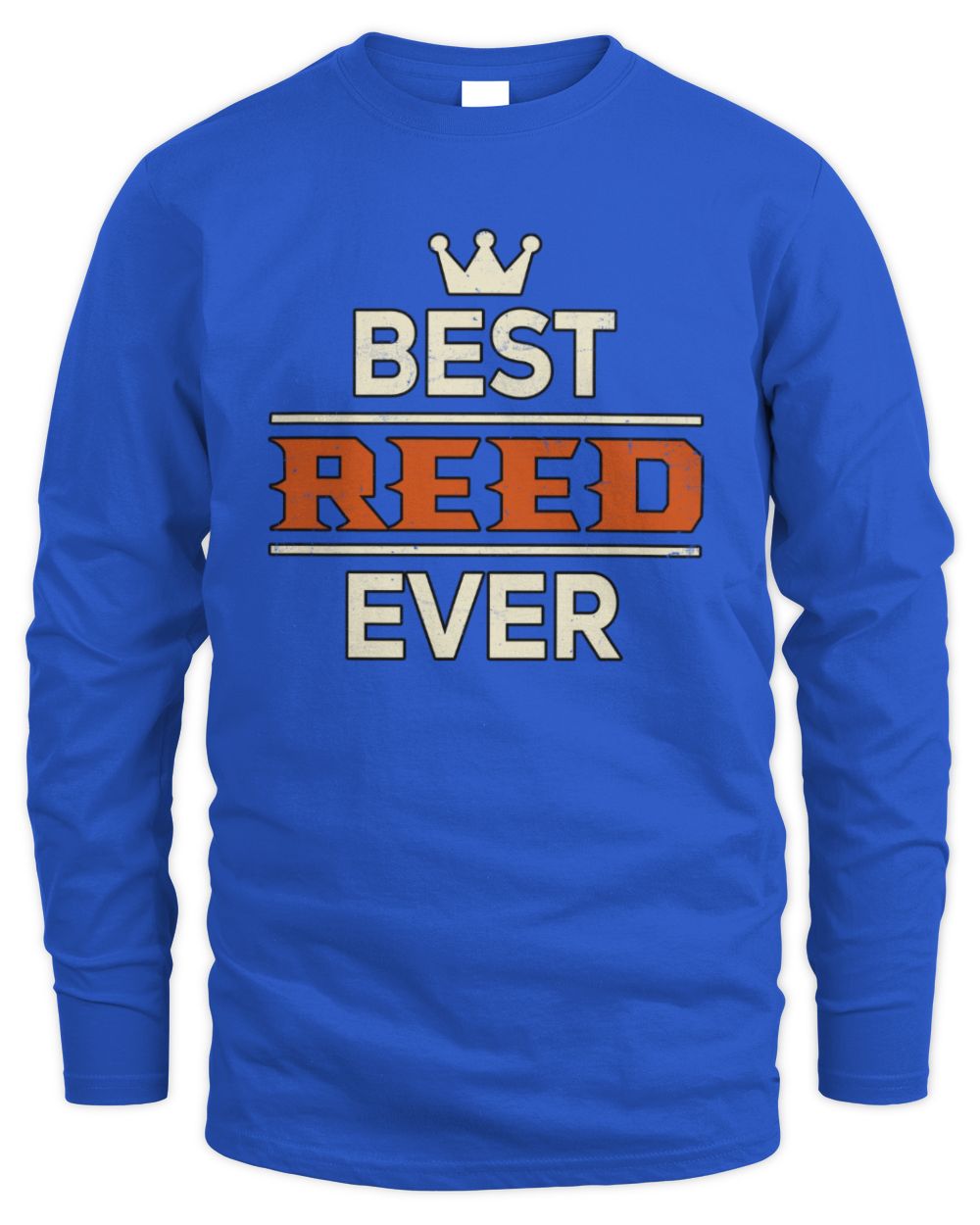 Best Your Name With Crown Shirt REED M1-59 / Men's Long Sleeved T-Shirt / royal