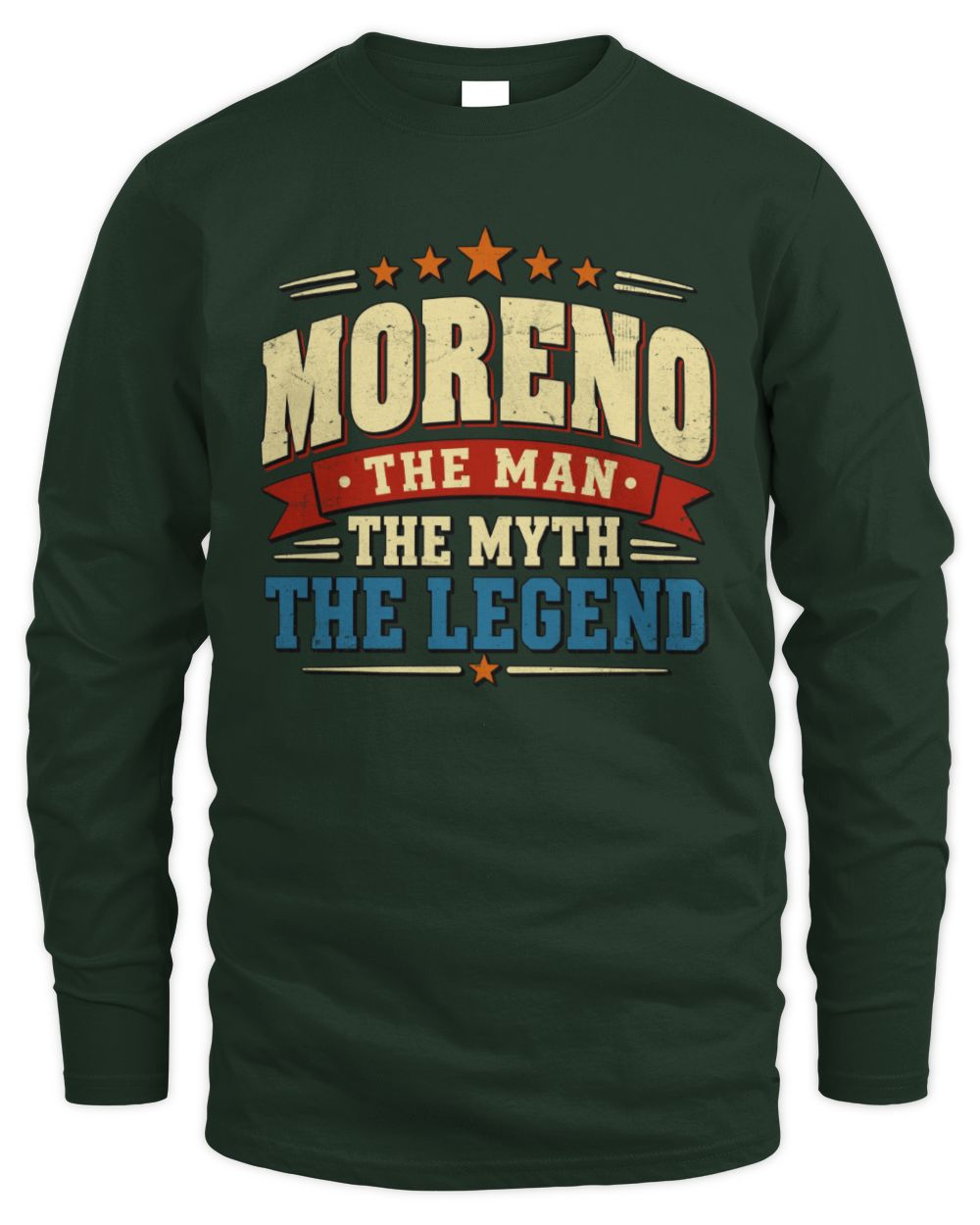 The Man The Myth The Legend Ribbon Vintage T-Shirt MORENO M1-56 / Men's Long Sleeved T-Shirt / forest green