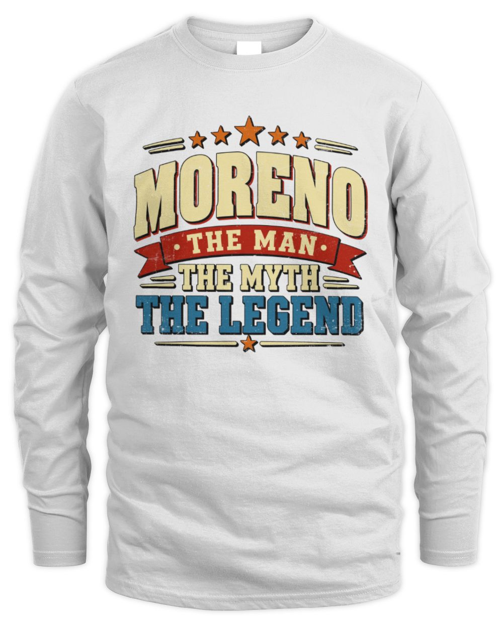 The Man The Myth The Legend Ribbon Vintage T-Shirt MORENO M1-56 / Men's Long Sleeved T-Shirt / white