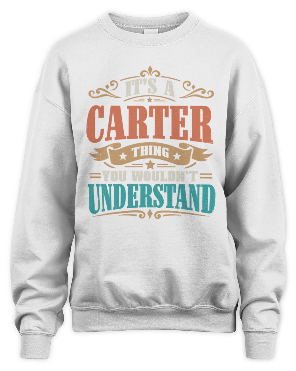 It’s a Name Thing Personalized Retro T-Shirt CARTER M1-47 / Unisex Sweatshirt / white