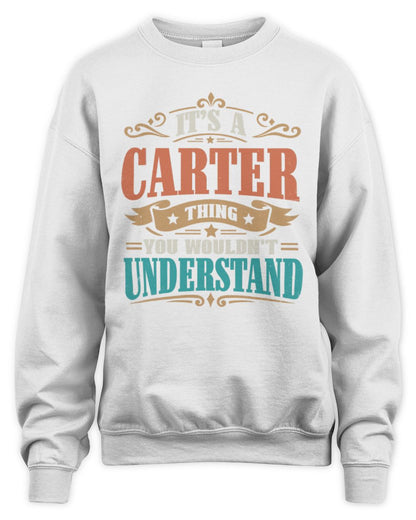 It’s a Name Thing Personalized Retro T-Shirt CARTER M1-47 / Unisex Sweatshirt / white