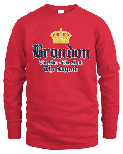 The Man The Myth The Legend Corona Beer T-Shirt BRANDON M1-S83 / Men's Long Sleeved T-Shirt / red