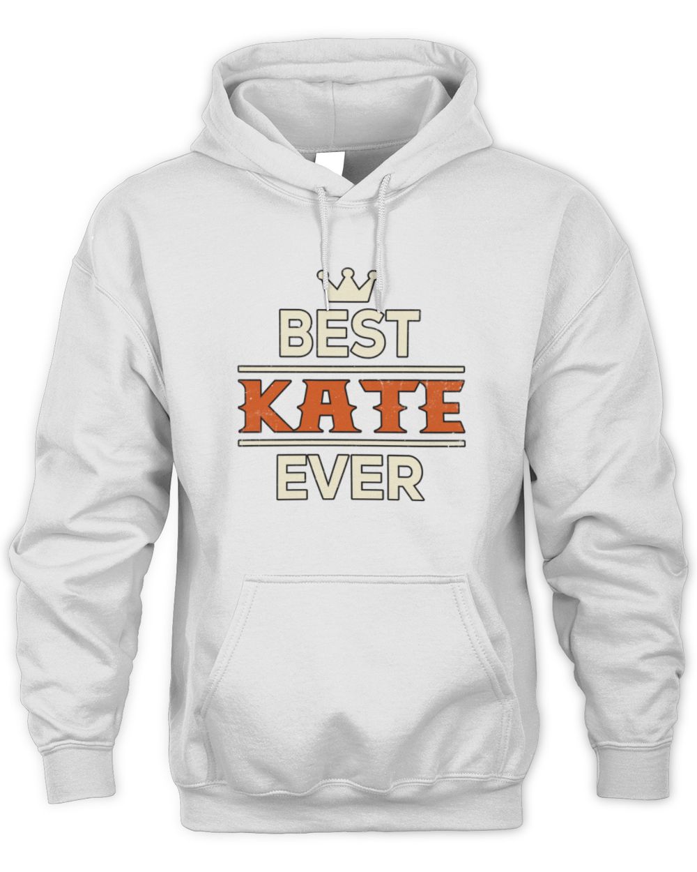 Best Your Name With Crown Shirt KATE M1-59 / Unisex Hoodie / white
