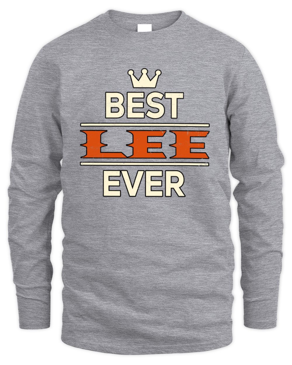 Best Your Name With Crown Shirt LEE M1-59 / Men's Long Sleeved T-Shirt / sport grey