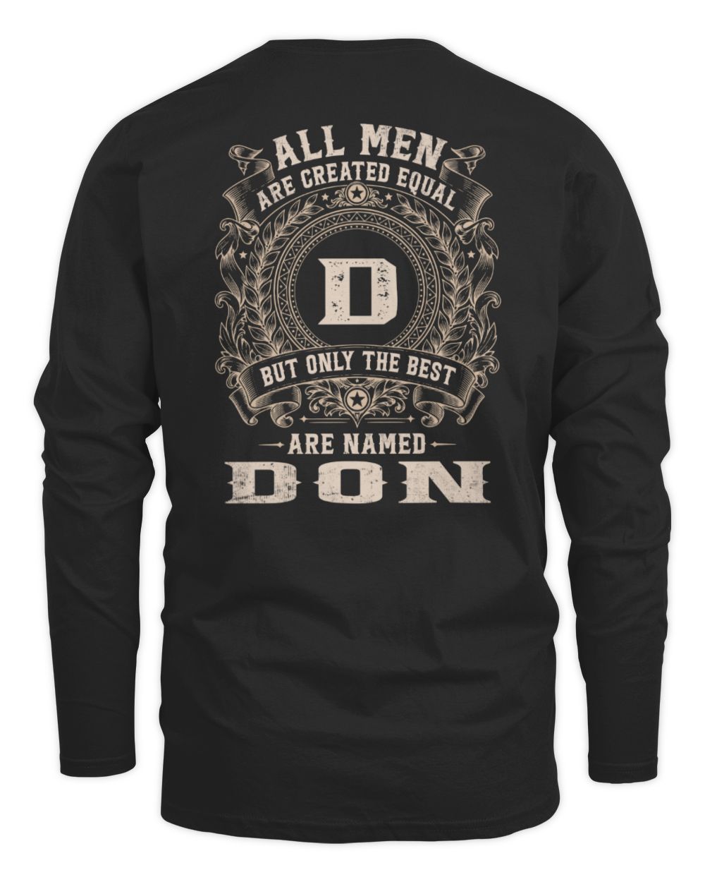 All Men Are Created Equal Cool Logo Shirt DON M1-60 / Men's Long Sleeved T-Shirt / black