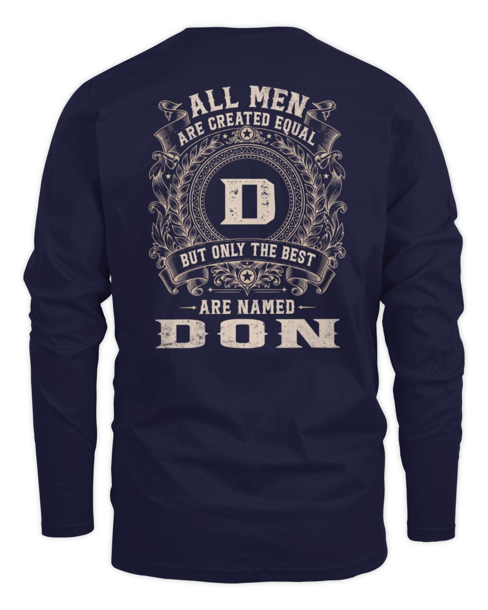 All Men Are Created Equal Cool Logo Shirt DON M1-60 / Men's Long Sleeved T-Shirt / navy