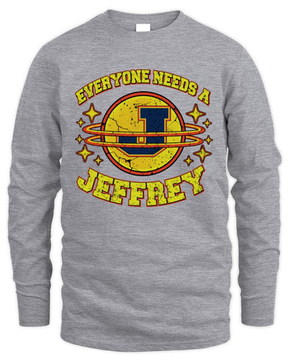 Everyone Needs a Your Name Shirt JEFFREY M1-76 / Men's Long Sleeved T-Shirt / sport grey