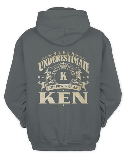 Never Underestimate Your Name Luxury Logo Shirt KEN M1-63 / Unisex Hoodie / charcoal