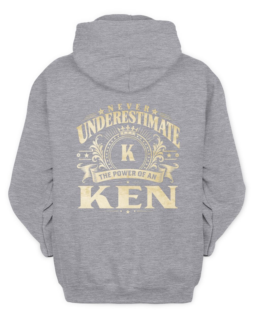 Never Underestimate Your Name Luxury Logo Shirt KEN M1-63 / Unisex Hoodie / sport grey