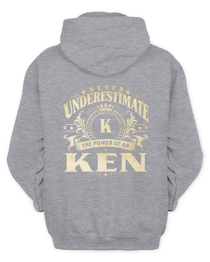 Never Underestimate Your Name Luxury Logo Shirt KEN M1-63 / Unisex Hoodie / sport grey