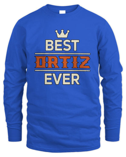 Best Your Name With Crown Shirt ORTIZ M1-59 / Men's Long Sleeved T-Shirt / royal