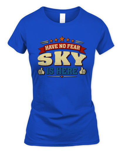 Have No Fear Your Name Is Here Cool Graphic T-Shirt SKY M1-71 / Women's Standard T-Shirt / royal